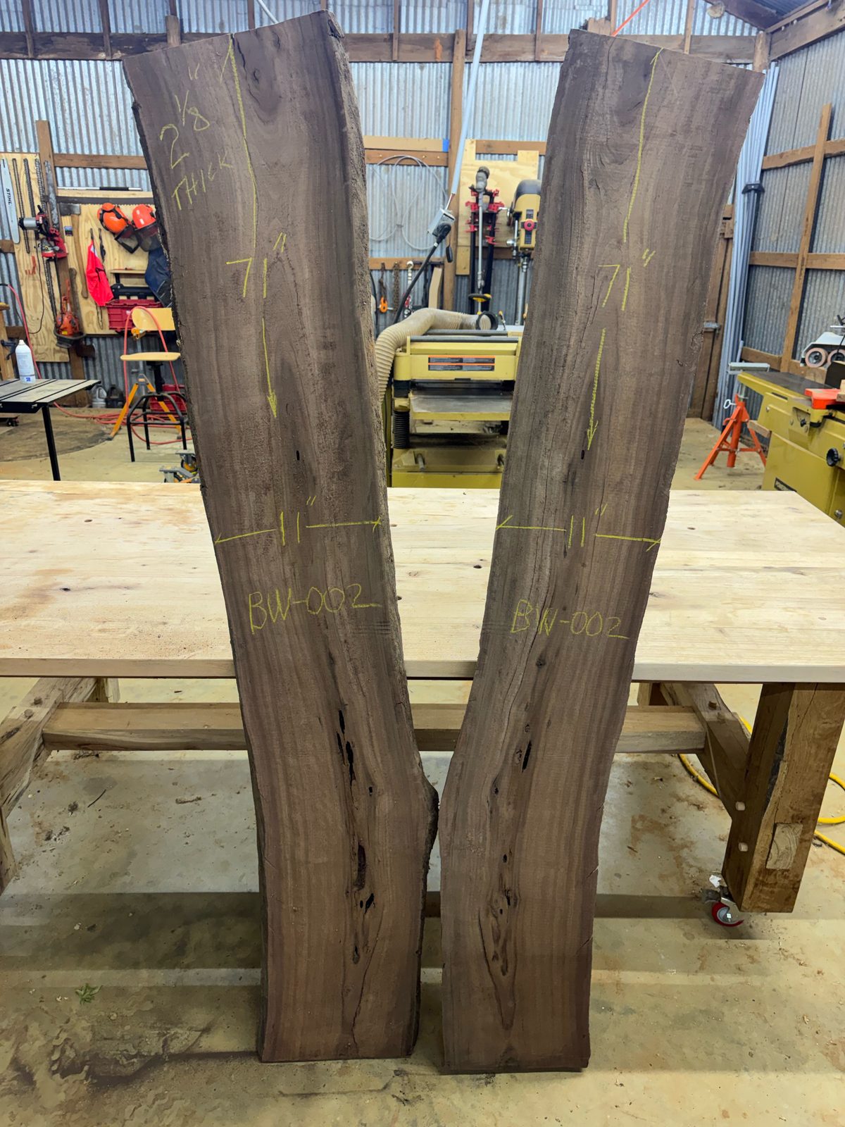 Black walnut bookmatched slab pair